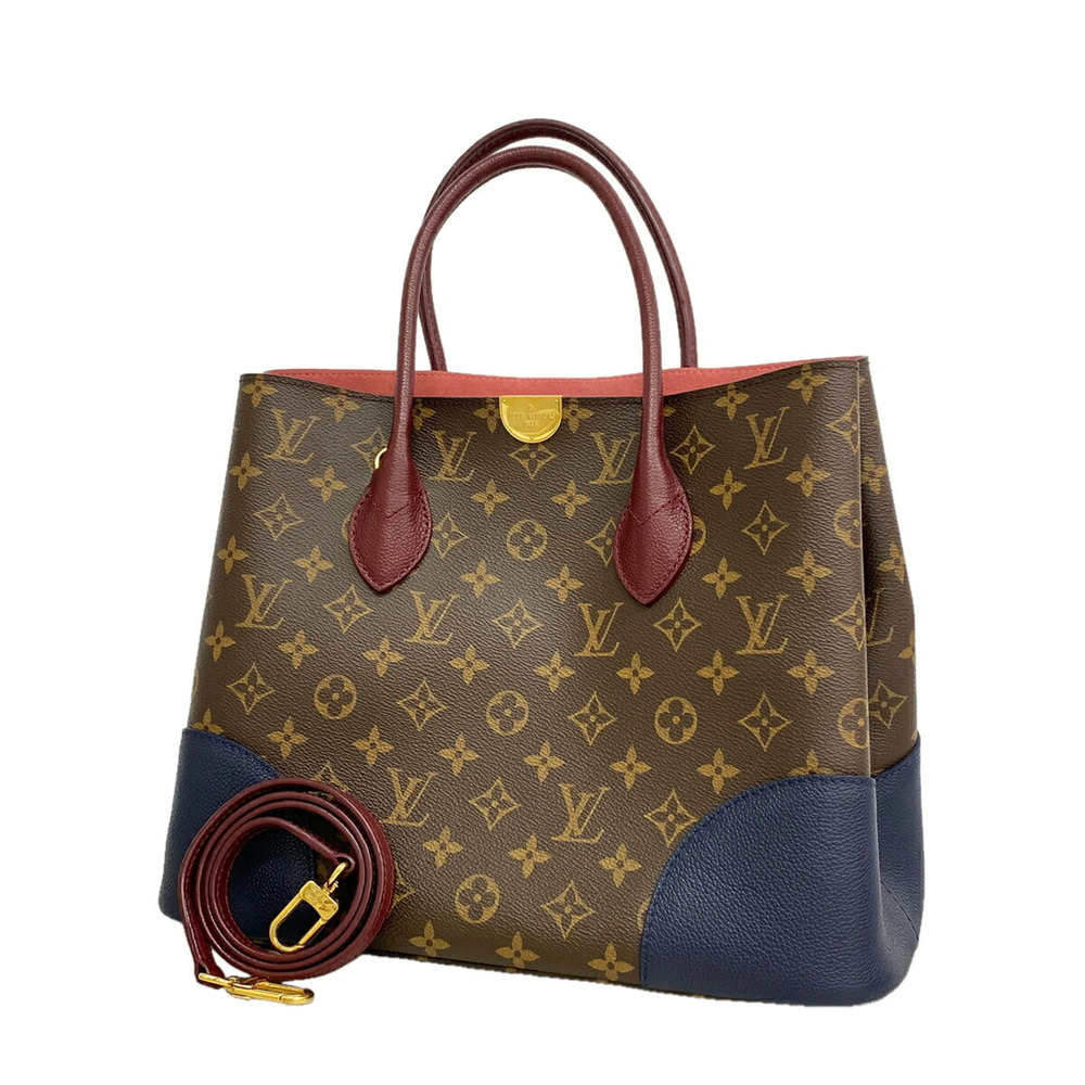 Louis Vuitton Monogram Flandrin Tote Bag M43169 Brown Navy Mauve 2-way bag fo...